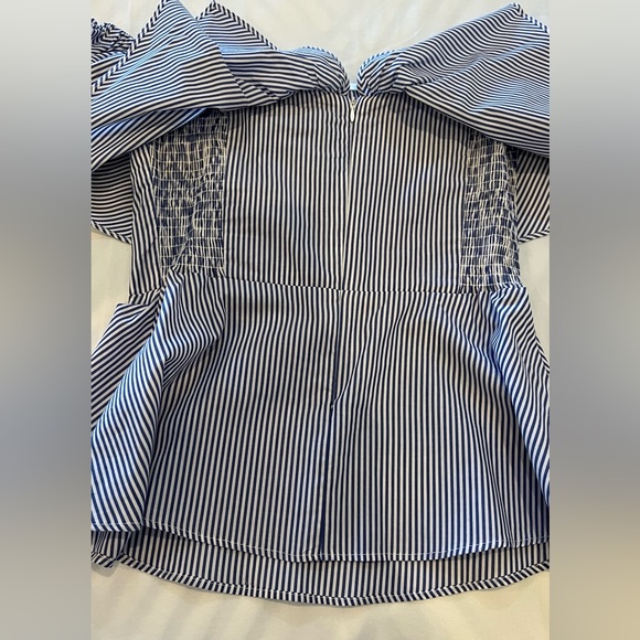 Stripe Flutter Overlay Blouse - Picture 5 of 11